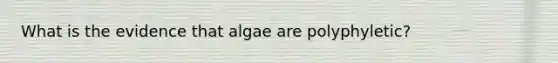 What is the evidence that algae are polyphyletic?