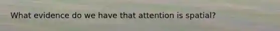 What evidence do we have that attention is spatial?