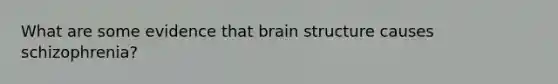 What are some evidence that brain structure causes schizophrenia?