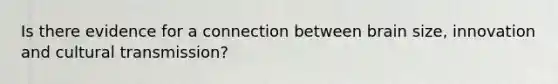 Is there evidence for a connection between brain size, innovation and cultural transmission?