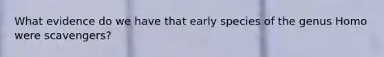 What evidence do we have that early species of the genus Homo were scavengers?