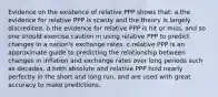 Evidence on the existence of relative PPP shows that: a.the evidence for relative PPP is scanty and the theory is largely discredited. b.the evidence for relative PPP is hit or miss, and so one should exercise caution in using relative PPP to predict changes in a nation's exchange rates. c.relative PPP is an approximate guide to predicting the relationship between changes in inflation and exchange rates over long periods such as decades. d.both absolute and relative PPP hold nearly perfectly in the short and long run, and are used with great accuracy to make predictions.