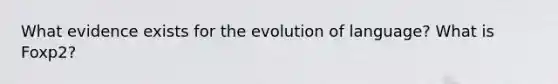 What evidence exists for the evolution of language? What is Foxp2?