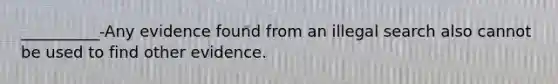 __________-Any evidence found from an illegal search also cannot be used to find other evidence.