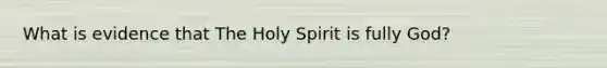 What is evidence that The Holy Spirit is fully God?