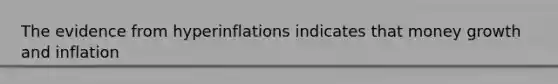 The evidence from hyperinflations indicates that money growth and inflation