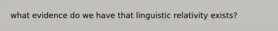 what evidence do we have that linguistic relativity exists?