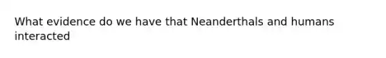 What evidence do we have that Neanderthals and humans interacted