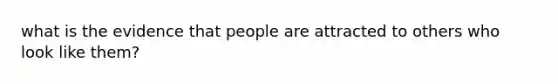 what is the evidence that people are attracted to others who look like them?