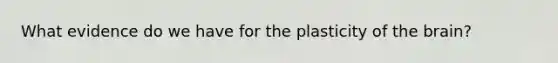 What evidence do we have for the plasticity of the brain?