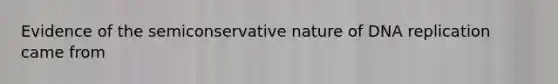 Evidence of the semiconservative nature of DNA replication came from