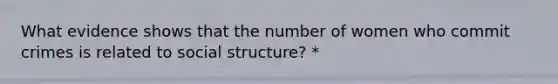 What evidence shows that the number of women who commit crimes is related to social structure? *
