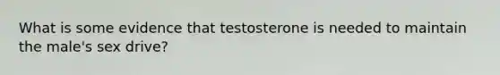 What is some evidence that testosterone is needed to maintain the male's sex drive?