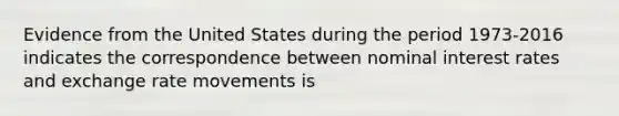 Evidence from the United States during the period 1973-2016 indicates the correspondence between nominal interest rates and exchange rate movements is