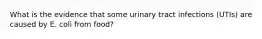 What is the evidence that some urinary tract infections (UTIs) are caused by E. coli from food?