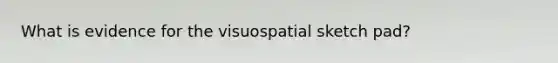 What is evidence for the visuospatial sketch pad?