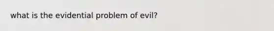 what is the evidential problem of evil?