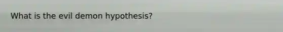 What is the evil demon hypothesis?