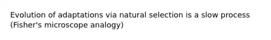 Evolution of adaptations via natural selection is a slow process (Fisher's microscope analogy)