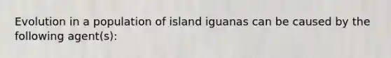 Evolution in a population of island iguanas can be caused by the following agent(s):