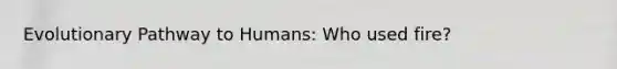 Evolutionary Pathway to Humans: Who used fire?