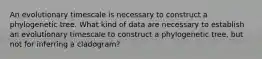 An evolutionary timescale is necessary to construct a phylogenetic tree. What kind of data are necessary to establish an evolutionary timescale to construct a phylogenetic tree, but not for inferring a cladogram?