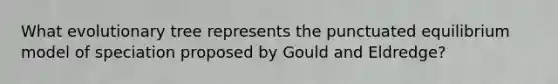 What evolutionary tree represents the punctuated equilibrium model of speciation proposed by Gould and Eldredge?