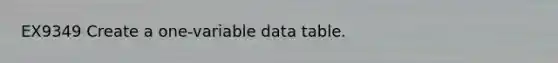 EX9349 Create a one-variable data table.