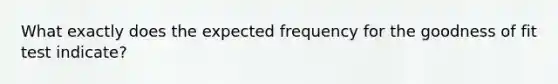 What exactly does the expected frequency for the goodness of fit test indicate?