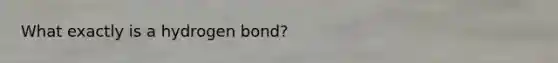 What exactly is a hydrogen bond?