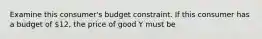 Examine this consumer's budget constraint. If this consumer has a budget of 12, the price of good Y must be