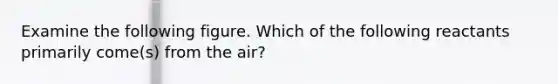 Examine the following figure. Which of the following reactants primarily come(s) from the air?