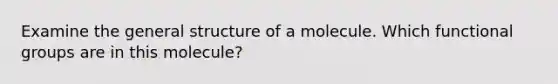 Examine the general structure of a molecule. Which functional groups are in this molecule?