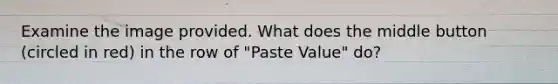 Examine the image provided. What does the middle button (circled in red) in the row of "Paste Value" do?