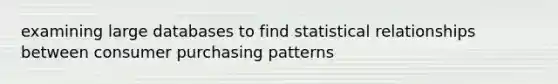 examining large databases to find statistical relationships between consumer purchasing patterns