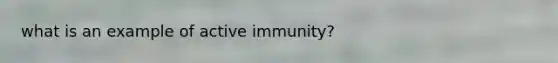 what is an example of active immunity?