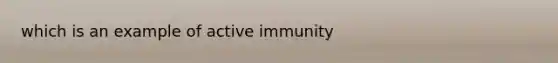 which is an example of active immunity