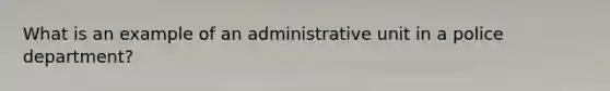 What is an example of an administrative unit in a police department?