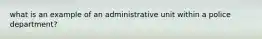 what is an example of an administrative unit within a police department?