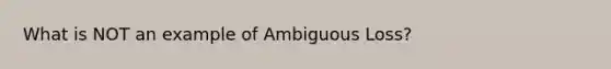 What is NOT an example of Ambiguous Loss?