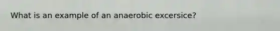 What is an example of an anaerobic excersice?