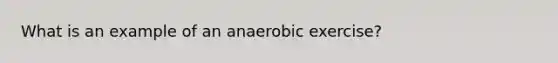 What is an example of an anaerobic exercise?