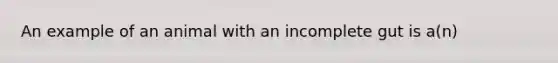 An example of an animal with an incomplete gut is a(n)