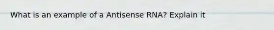 What is an example of a Antisense RNA? Explain it