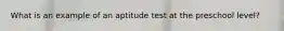 What is an example of an aptitude test at the preschool level?