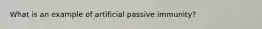 What is an example of artificial passive immunity?