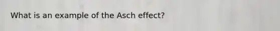 What is an example of the Asch effect?