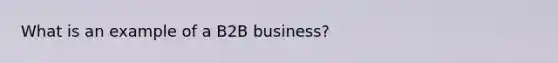 What is an example of a B2B business?