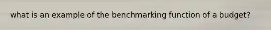 what is an example of the benchmarking function of a budget?