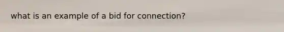 what is an example of a bid for connection?